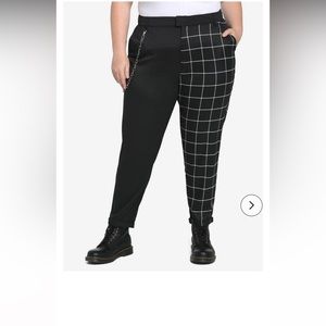 Black & White Split Grid Pants